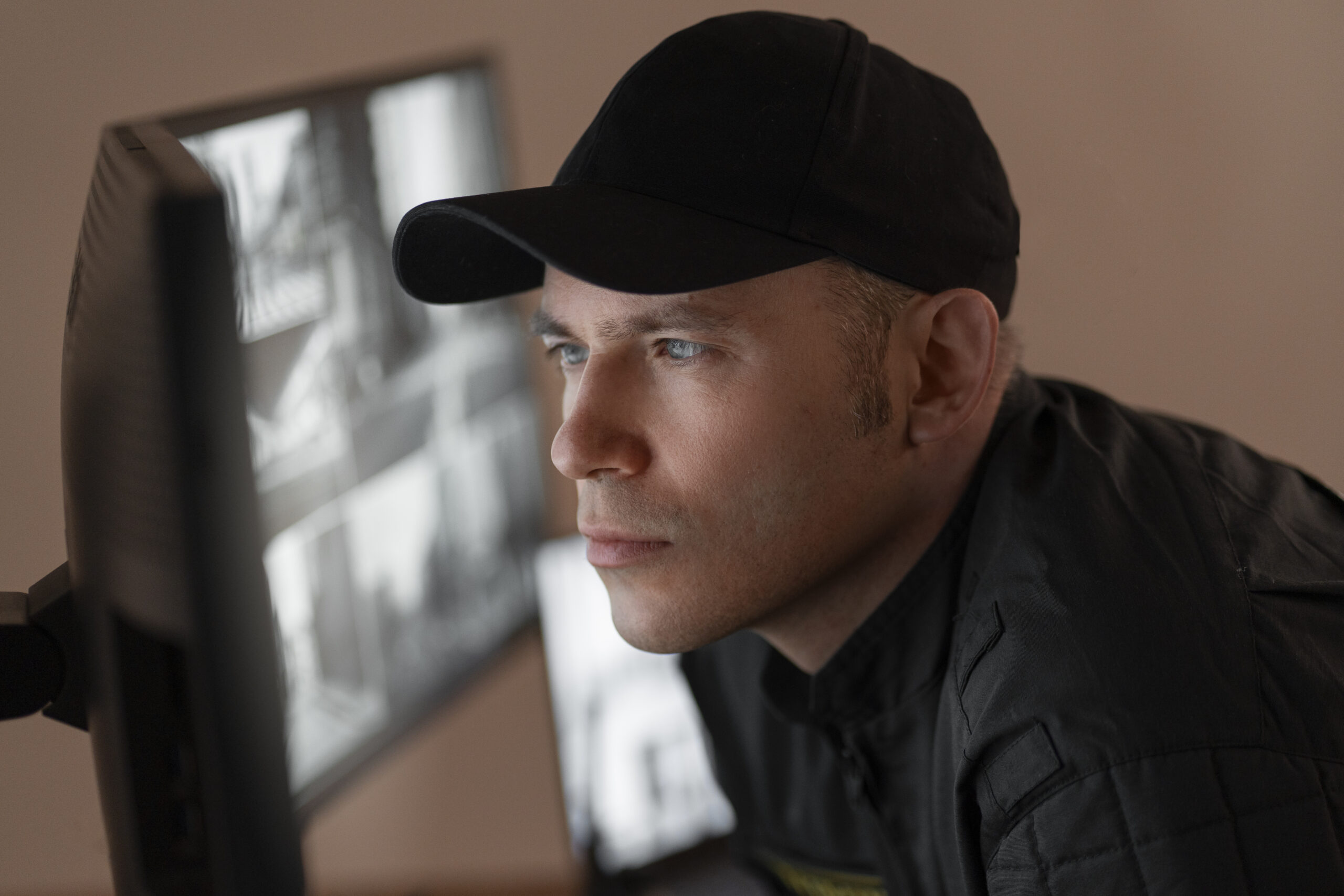 portrait male security guard with uniform